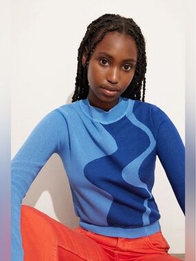 Envii Enida Knit Drapy Wave Small Jacquard pull over